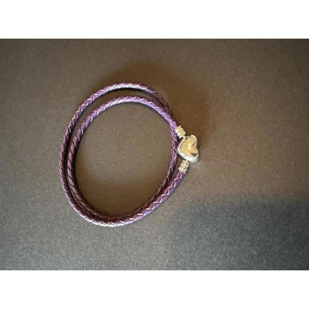 Elegant Purple Leather Wrap Bracelet j367